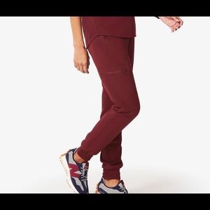 FIGS XXS ZAMORA Jogger scrub pants BURGUNDY